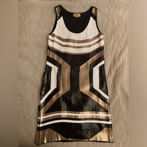 Art Deco Inspired Sequin Dress Shift Slip Tank Lined